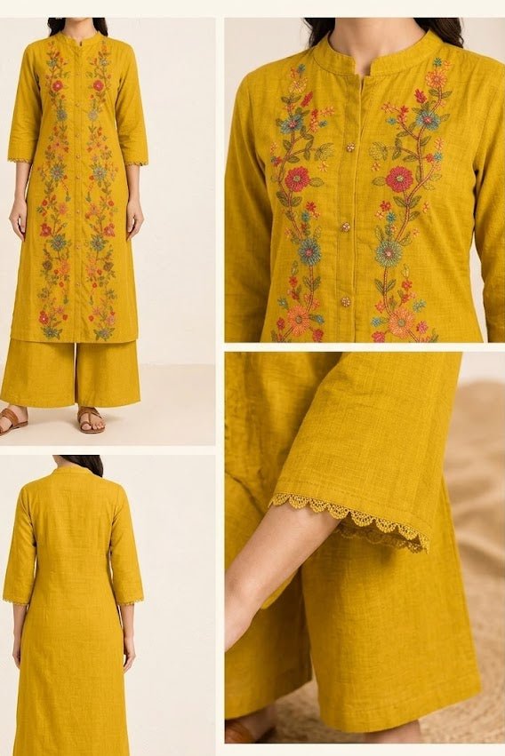 Premium Embroidered Kurti Set with Palazzo 2 view 7