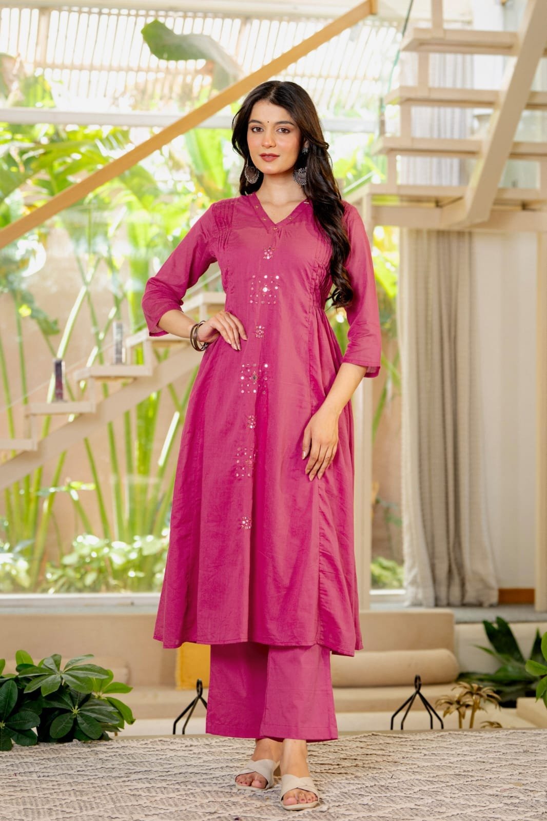The Kurti Shop – Women Embellished Straight Kurta Pant with Dupatta | 3 Piece Ethnic Set view 3