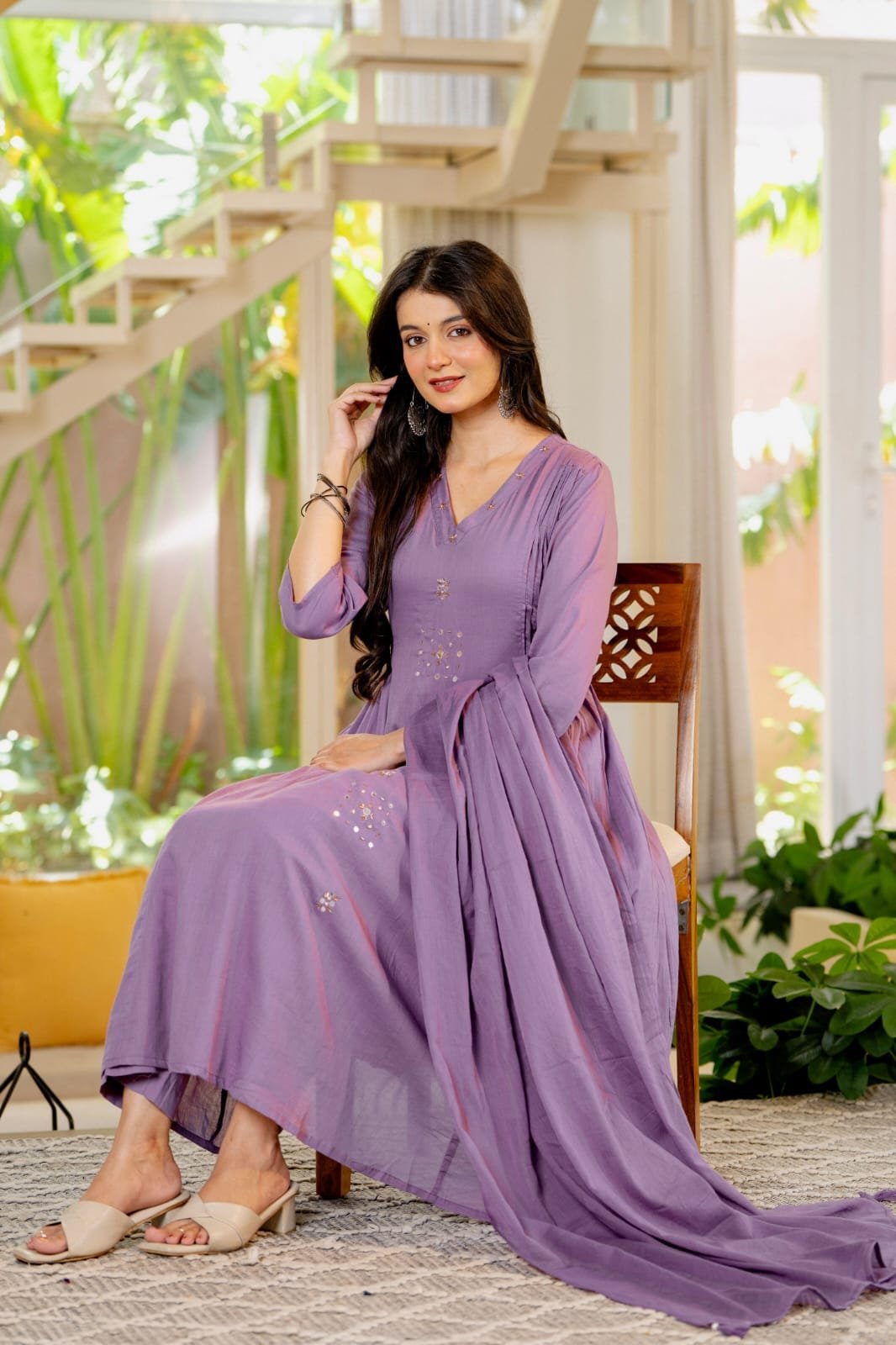 The Kurti Shop – Women Embellished Straight Kurta Pant with Dupatta | 3 Piece Ethnic Set view 4
