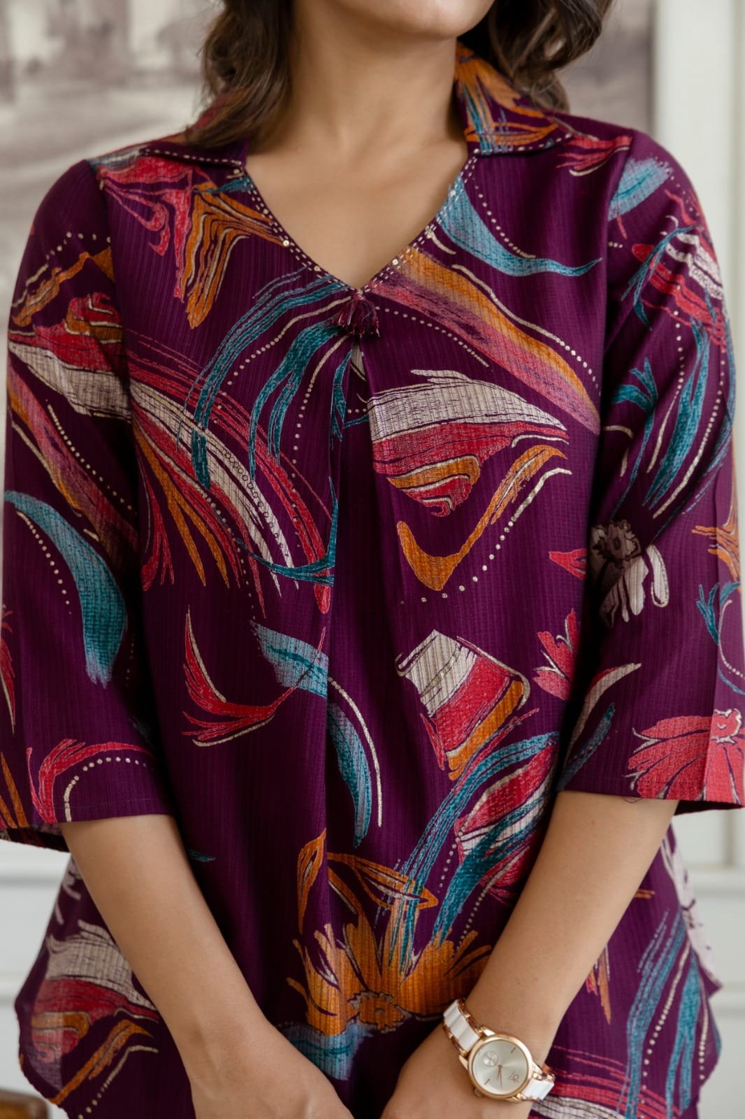 The Kurti Shop – Women Printed Top & Pant Set | Stylish 2 Piece Co-Ord Set view 4