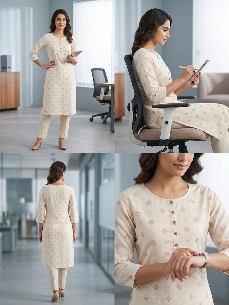 The Kurti Shop Women's Pure Cotton Floral Printed Short Kurti |(Single Piece Only) view 4