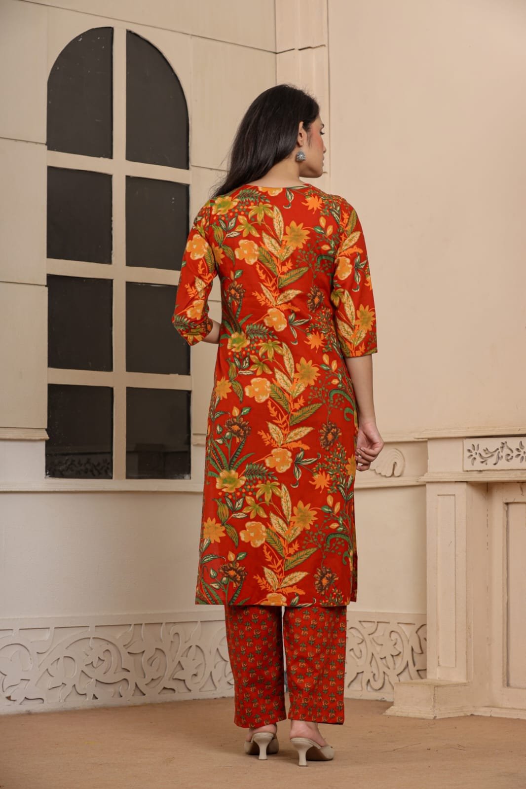 Women Printed Kurta with Bottom & Dupatta | 3-Piece Ethnic Wear Set | M to 3XL | The Kurti Shop view 3