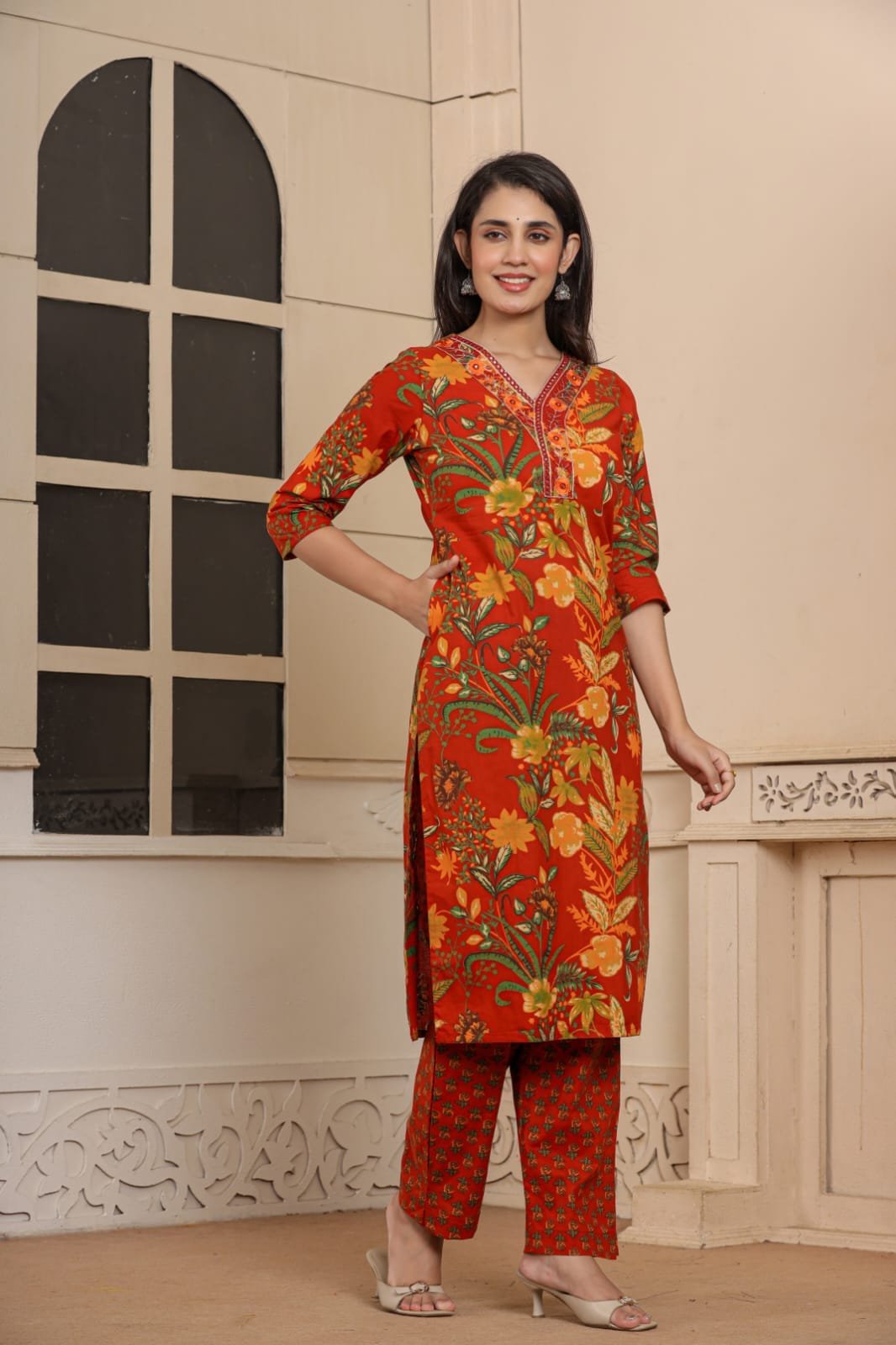 Women Printed Kurta with Bottom & Dupatta | 3-Piece Ethnic Wear Set | M to 3XL | The Kurti Shop view 5