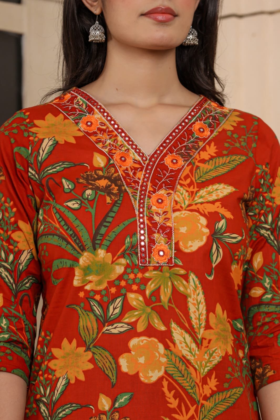 Women Printed Kurta with Bottom & Dupatta | 3-Piece Ethnic Wear Set | M to 3XL | The Kurti Shop view 6