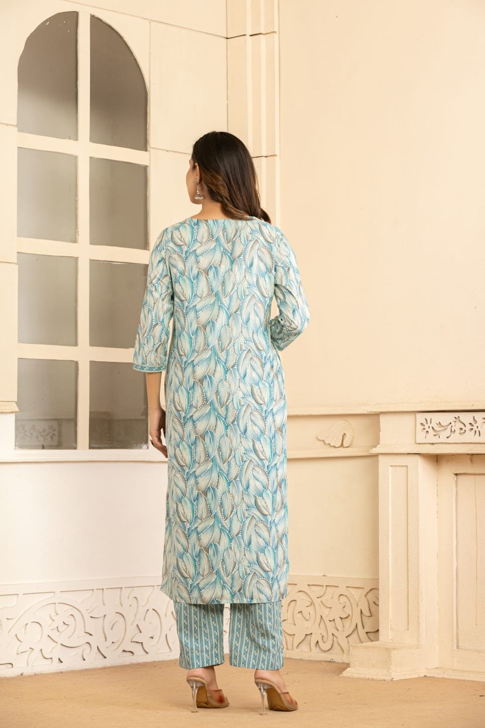 Women Printed Kurta with Bottom & Dupatta | 3-Piece Ethnic Wear Set | The Kurti Shop view 4