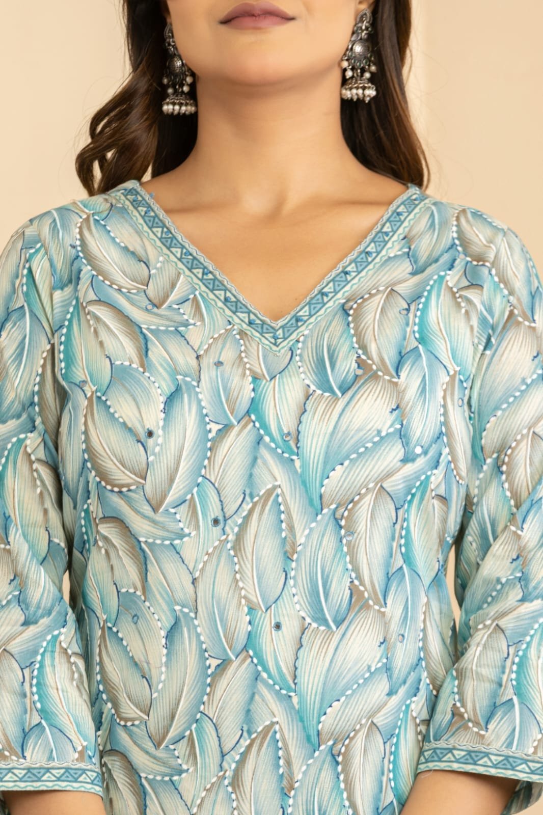 Women Printed Kurta with Bottom & Dupatta | 3-Piece Ethnic Wear Set | The Kurti Shop view 6
