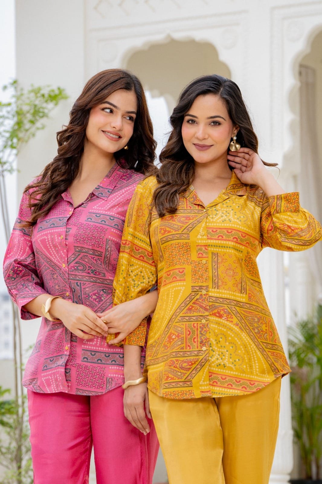 Women Printed Shirt Style Kurta with Palazzo Pants – 2 Piece Co-Ord Set view 10