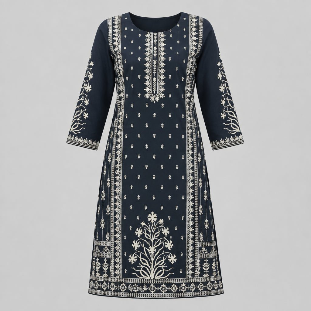 Women’s Elegant Printed Straight Kurta with Dupatta & Bottom | Ethnic Wear 3 Pc Set view 5