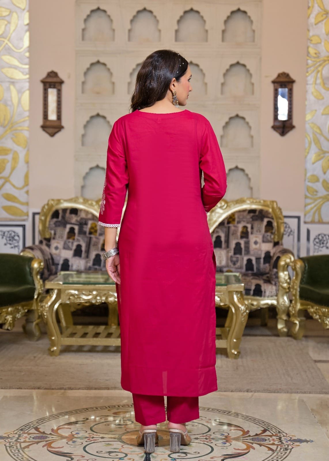 Women's Pure Cotton Floral Printed Straight Kurti with Pant and Dupatta Set | 3-Piece Ethnic Suit view 2